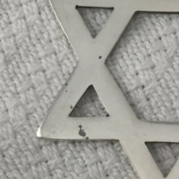 Star of David Judaica Pendant Silvertone Vintage - Picture 4 of 4